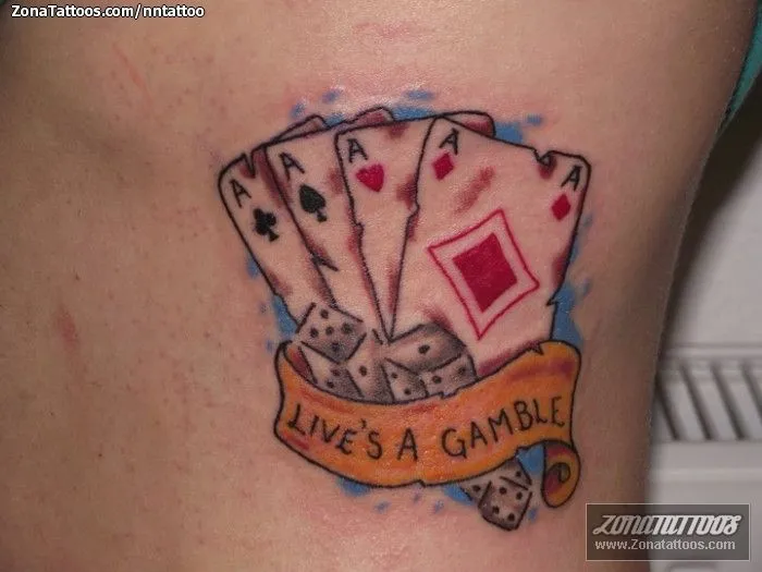 Tatuaje de nntattoo - Naipes Poker Dados