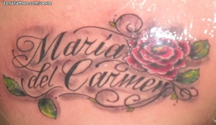 Tattoo de rosas con nombres - Imagui