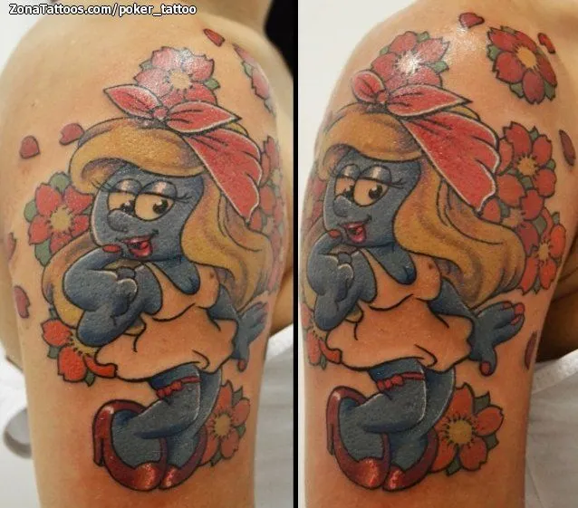 Tatuaje de Poker_Tattoo - Los Pitufos Flores Tatuaje de Poker_Tattoo - Los Pitufos Flores