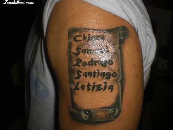 Tatuajes de pergaminos con nombres - Imagui Tatuajes de pergaminos con nombres - Imagui