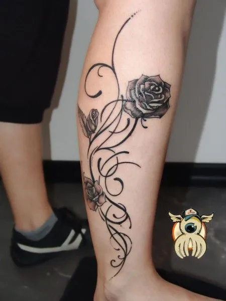 TATUAJE DE FLORES Y LINEAS FINAS. TATUAJE PARA MUJERES
