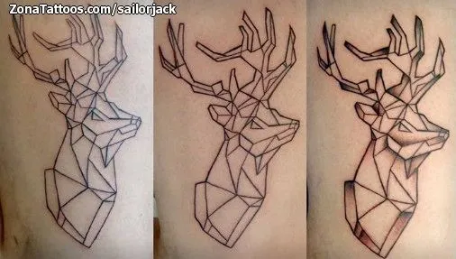 Tatuaje de SAILORJACK - Ciervos Animales Geométricos Tatuaje de SAILORJACK - Ciervos Animales Geométricos