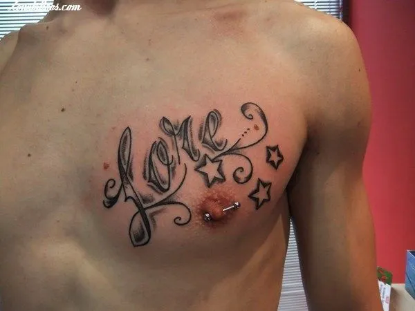 Tatuaje de TANIATATTO - Nombres Lore Pecho