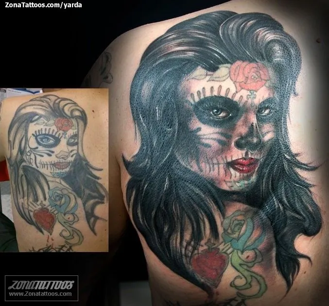 Tatuaje de Yarda - Catrinas Espalda