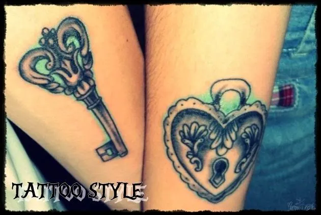 Tatto Style Love : Tatuaje de llave y candado de corazón Tatto Style Love : Tatuaje de llave y candado de corazón