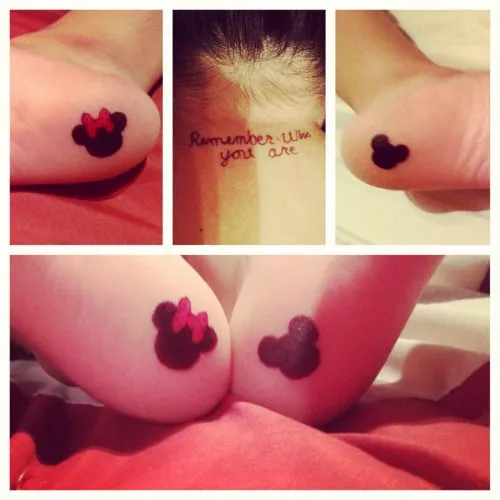 Mickey y Minnie besandose tattoo - Imagui