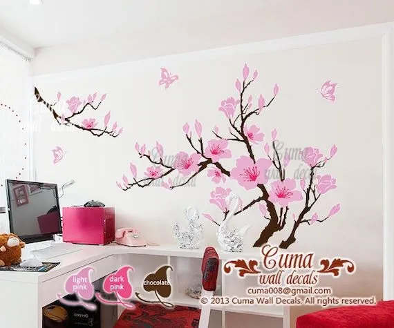 flower wall decals cherry blossom Vinyl wall decals tree by cuma flower wall decals cherry blossom Vinyl wall decals tree by cuma