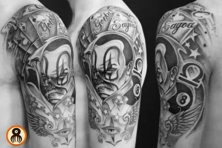 Tatuajes de payasos con cartas - Imagui