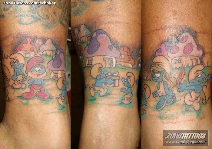 Tatuaje de echoker - Los Pitufos