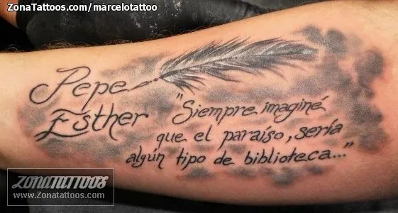 Tatuajes de plumas con nombres - Imagui