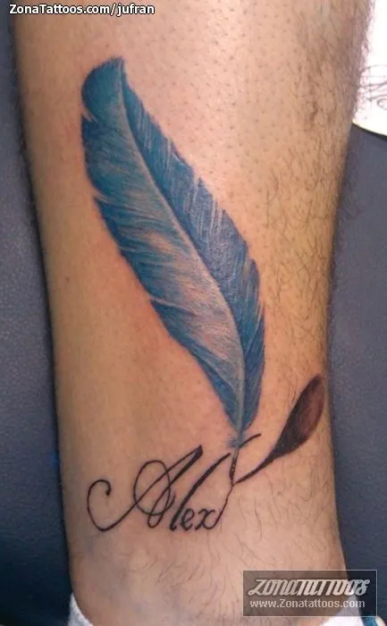 Tatuaje de jufran - Plumas Nombres Alex