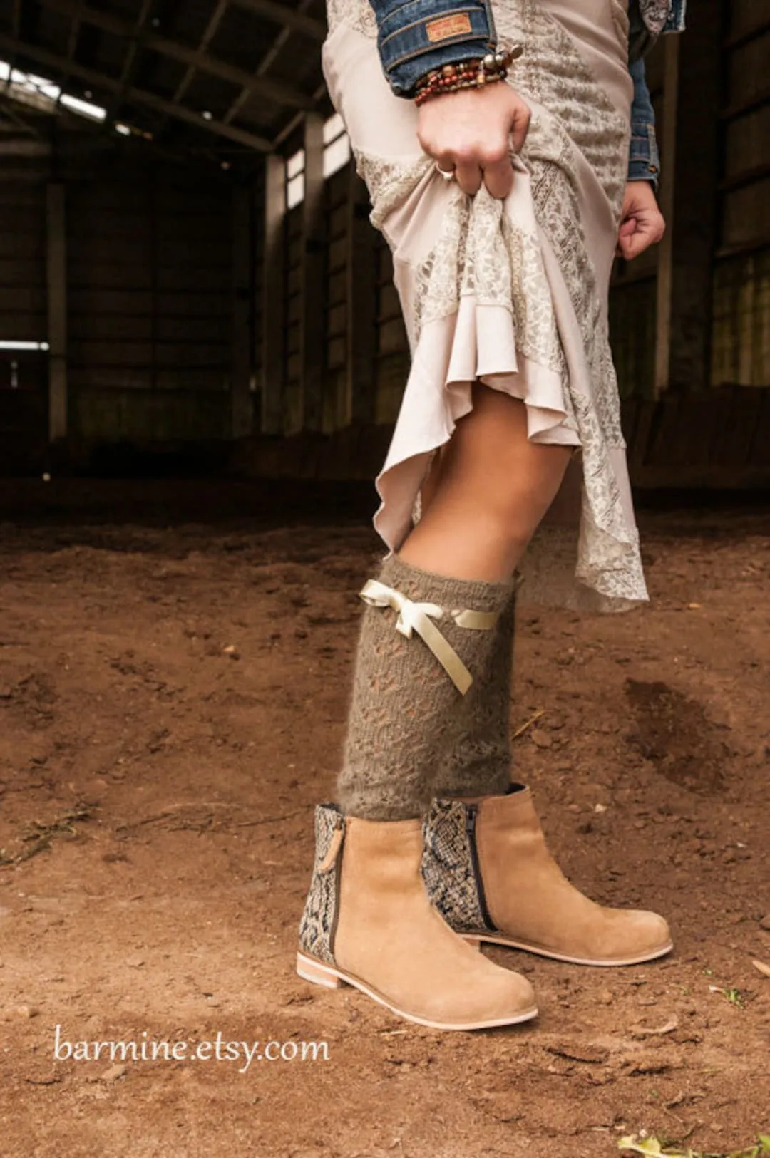 Taupe Hand Knitted Leg Warmers Puños De Botas Calcetines De - Etsy México Taupe Hand Knitted Leg Warmers Puños De Botas Calcetines De - Etsy México