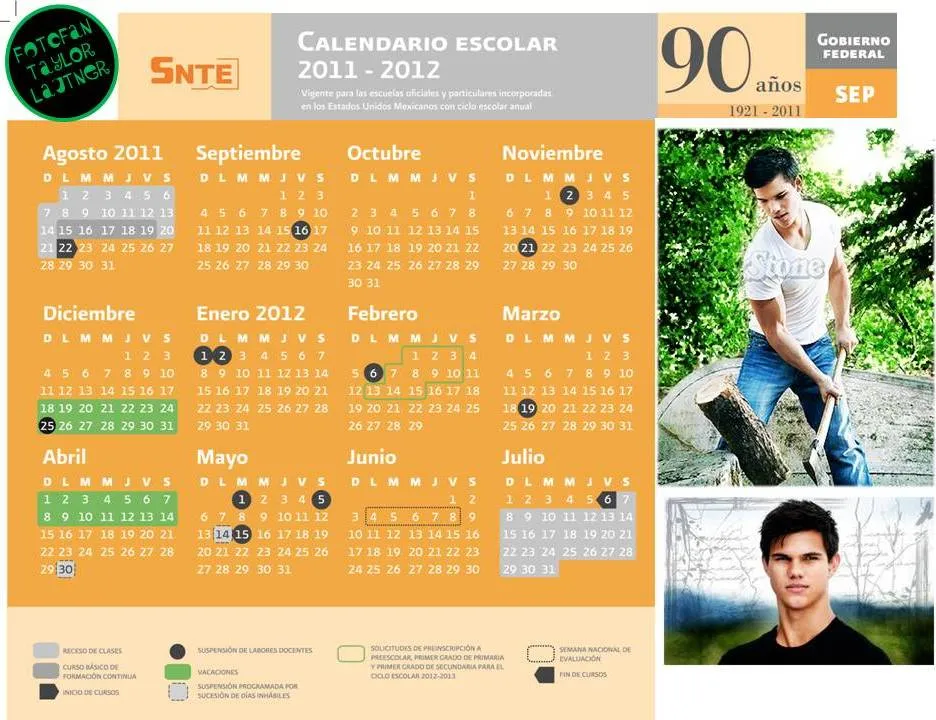 Taylor Lautner Fans: CALENDARIO ESCOLAR 2011- 2012 MÉXICO Taylor Lautner Fans: CALENDARIO ESCOLAR 2011- 2012 MÉXICO