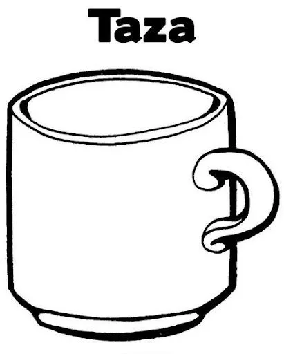 Taza dibujo para colorear - Imagui
