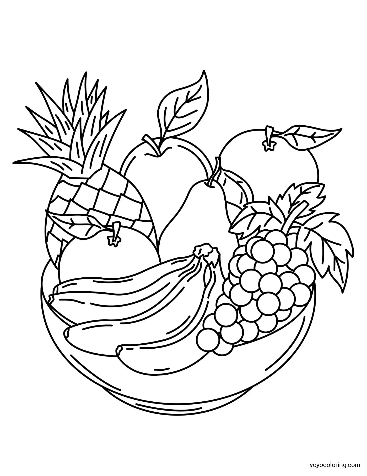 Tazón de frutas para colorear ᗎ Plantilla de pintura imprimible Tazón de frutas para colorear ᗎ Plantilla de pintura imprimible