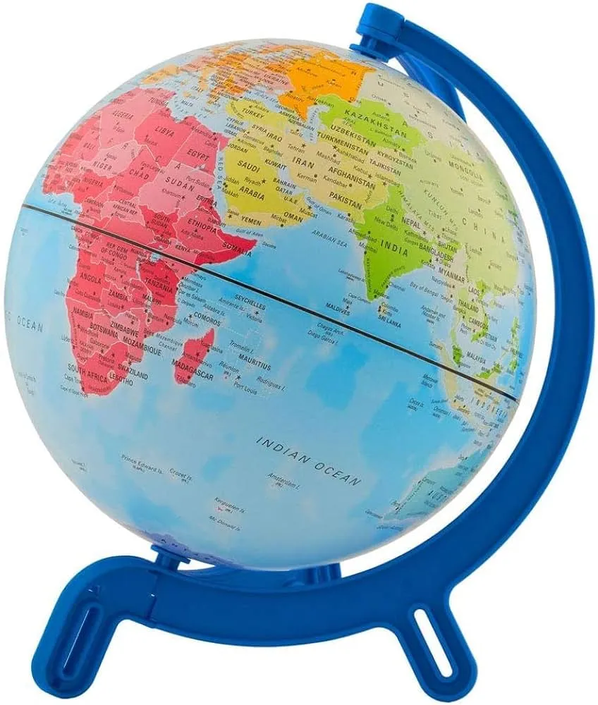 TEACHPLAY | Mini Globo Terráqueo para Niños Azul 16 cm | Actualizado en Español con División TEACHPLAY | Mini Globo Terráqueo para Niños Azul 16 cm | Actualizado en Español con División