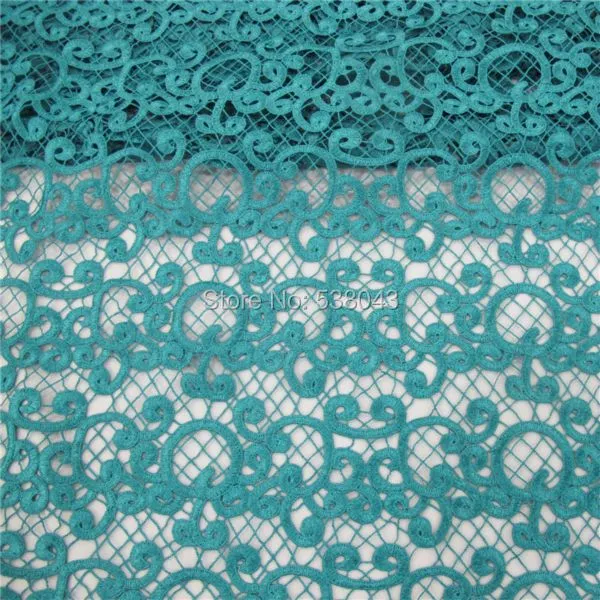 Teal color brillante tela de encaje guipur en Encajes de Casa y ...
