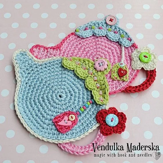 Teapot coaster - crochet pattern, DIY | Etsy, Patrón y Patrones De ... Teapot coaster - crochet pattern, DIY | Etsy, Patrón y Patrones De ...
