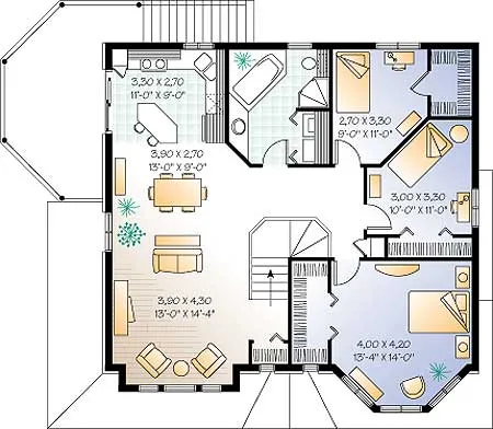 Plano de chalet de lujo estilo americano | Planos de Casas Plano de chalet de lujo estilo americano | Planos de Casas