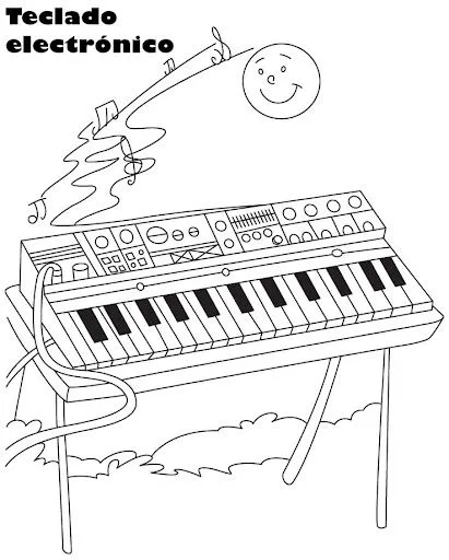 TECLADO MUSICAL DIBUJOS PARA COLOREAR | Dibujos para colorear