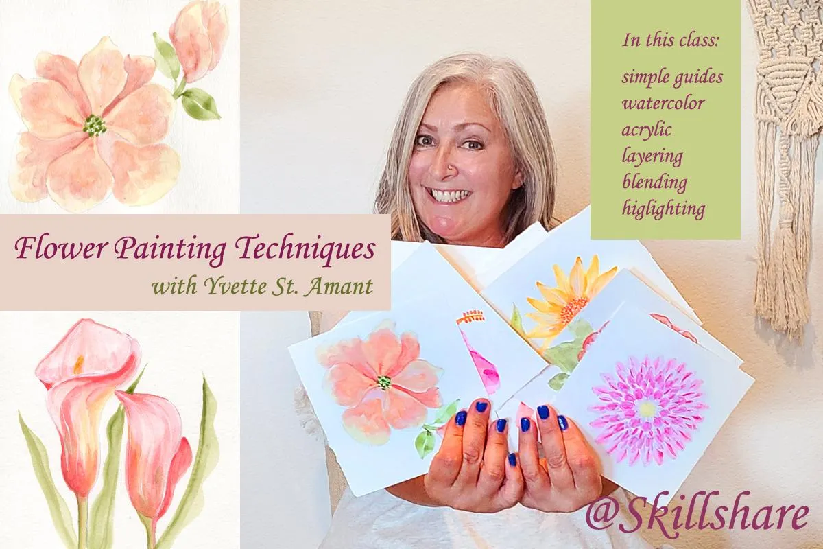 Técnicas para pintar flores | Yvette St. Amant | Skillshare Técnicas para pintar flores | Yvette St. Amant | Skillshare