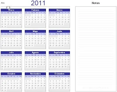 Tecnología habitual: Calendario 2011: uno en excel
