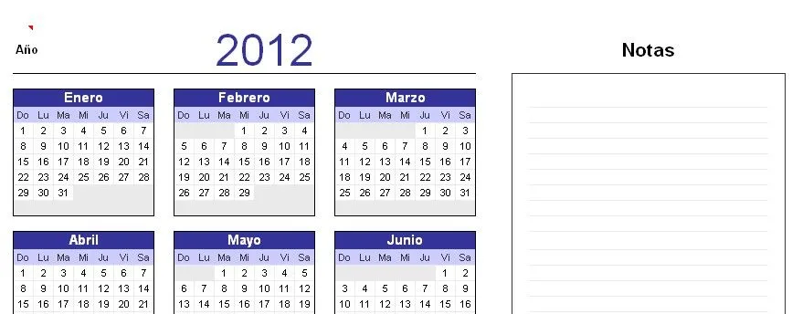 Tecnología habitual: Calendario 2012 en excel Tecnología habitual: Calendario 2012 en excel