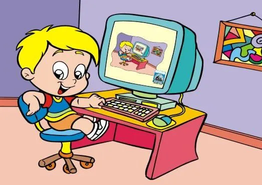 Niños en computacion dibujo - Imagui