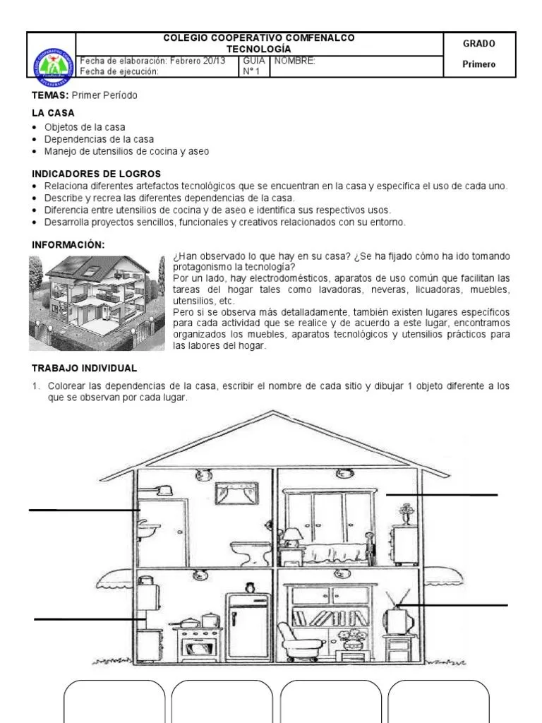 Tecnología Período 1 Primero - La Casa - Objetos - Dependencias - Utensilios | PDF Tecnología Período 1 Primero - La Casa - Objetos - Dependencias - Utensilios | PDF