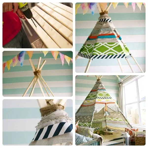 Cómo hacer un teepee indio sin coser. Decoración infantil