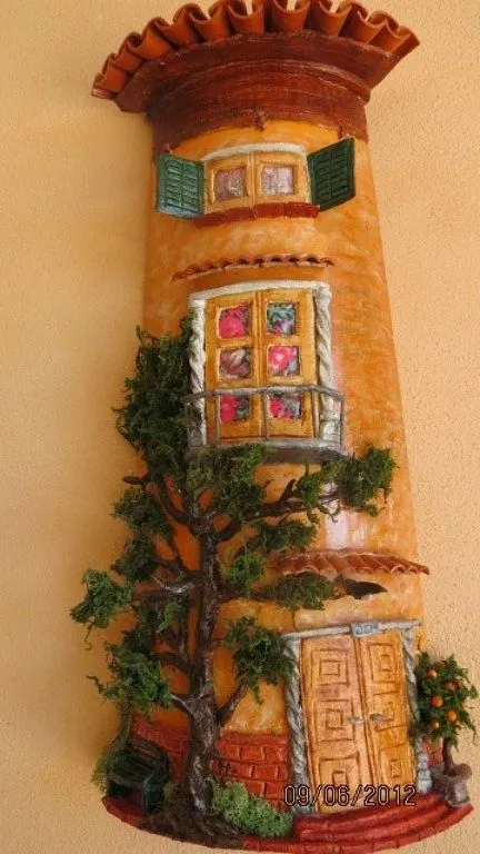 tejas decoradas en relieve | Aprender manualidades es facilisimo. tejas decoradas en relieve | Aprender manualidades es facilisimo.