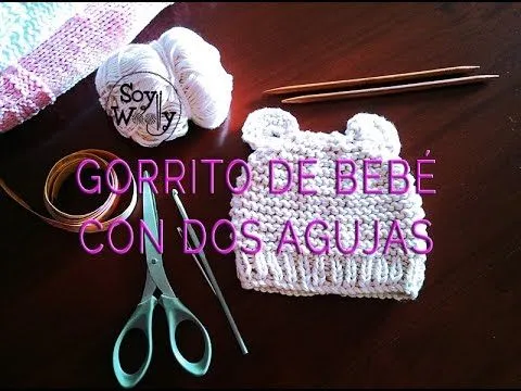 Teje un gorro de bebé fácil con dos agujas, palillos, palitos ... Teje un gorro de bebé fácil con dos agujas, palillos, palitos ...