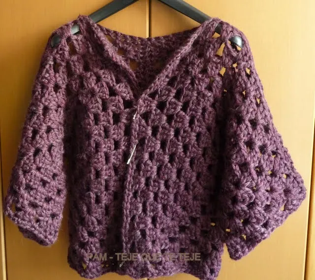 TEJE QUE TE TEJE: CHAQUETA FÁCIL A GANCHILLO O GRANNY SHRUG