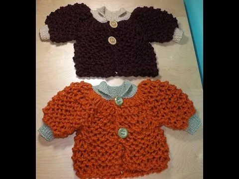 Como Tejer Un Abrigo O Suéter Para Bebe' Con Dos Agujas - YouTube