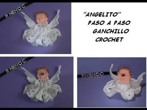 1 DE 2 COMO TEJER ANGELITO GANCHILLO CROCHET ADORNO DECORACION ...