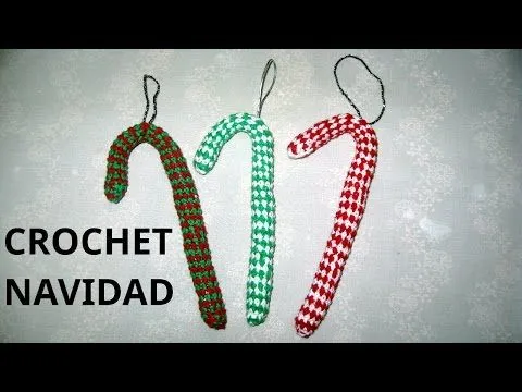 Como tejer Bastoncito de Navidad en tejido crochet, tutorial paso ... Como tejer Bastoncito de Navidad en tejido crochet, tutorial paso ...