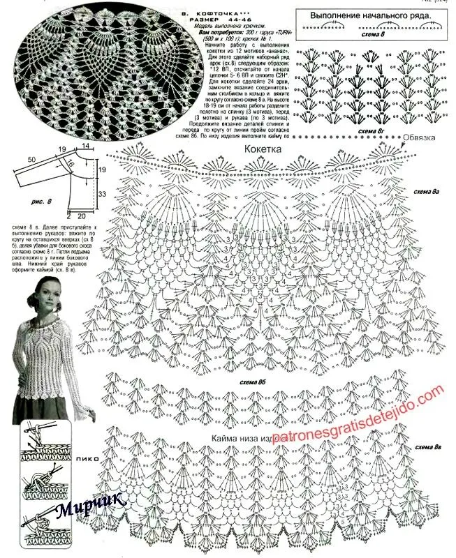 Cómo tejer la blusa de piñas | Patrones explicados Cómo tejer la blusa de piñas | Patrones explicados