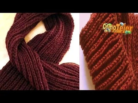 Cómo Tejer Bufanda para Hombre- Knit a Scarf for Men-1a.Parte 2 ...