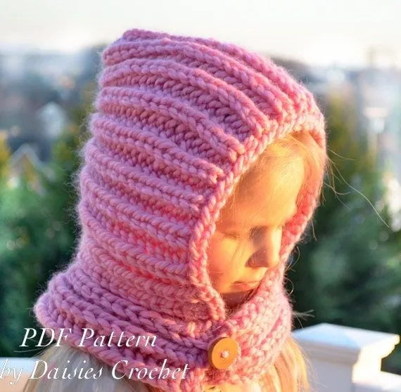 Tejer con capucha capucha patrón. Bufanda de por AACottonCreations