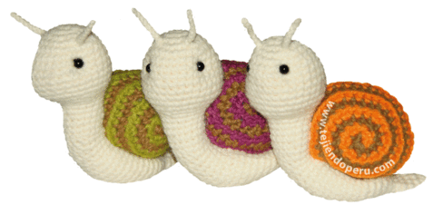 Cómo tejer caracoles a crochet en la técnica del amigurumi ... Cómo tejer caracoles a crochet en la técnica del amigurumi ...