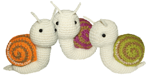 Cómo tejer caracoles a crochet en la técnica del amigurumi ... Cómo tejer caracoles a crochet en la técnica del amigurumi ...