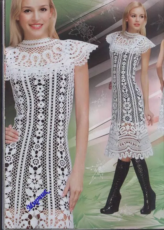 PATRONES VESTIDOS EN CROCHET RUSO - Imagui