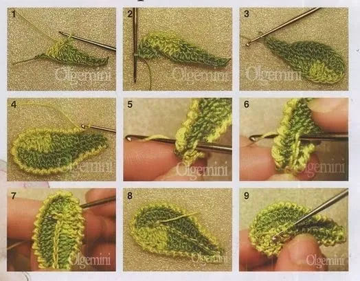 Cómo tejer crochet irlandés - muestra de hojas paso a paso ... Cómo tejer crochet irlandés - muestra de hojas paso a paso ...