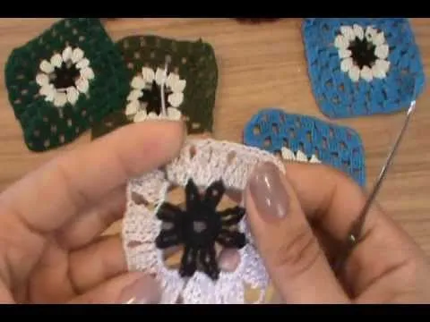 COMO TEJER CUADRO PUNTOS ALTOS DOBLES GANCHILLO CROCHET - YouTube
