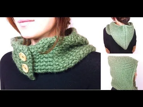 Cómo tejer un cuello - capucha en telar circular - YouTube Cómo tejer un cuello - capucha en telar circular - YouTube