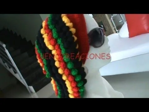 1 DE 5 COMO TEJER GORRO BOINA ESTILO REGGAE CON PUNTO BODOQUE ...