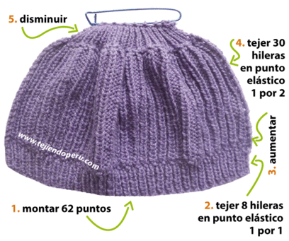 Cómo tejer un gorro y una bufanda en punto elástico para niños ...