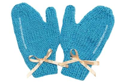 Cómo tejer mitones o manoplas en dos agujas o palitos para bebés ...