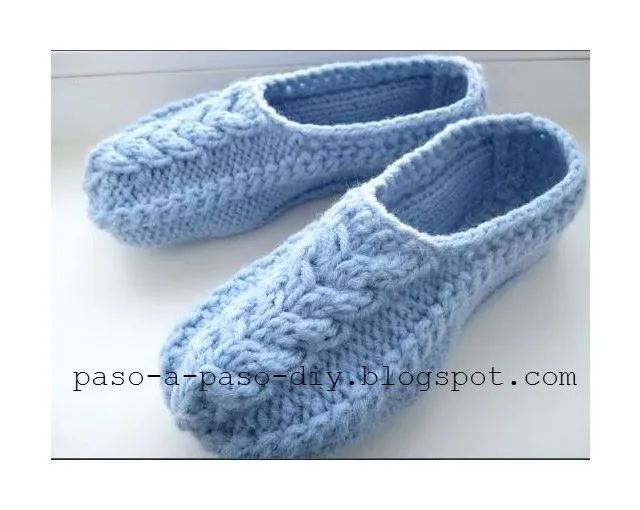 Cómo tejer pantuflas en dos agujas - Paso a Paso