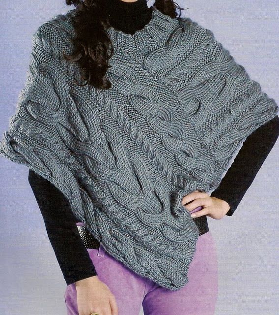 Tejer poncho con dos agujas - Imagui | Proyectos que debo intentar ...